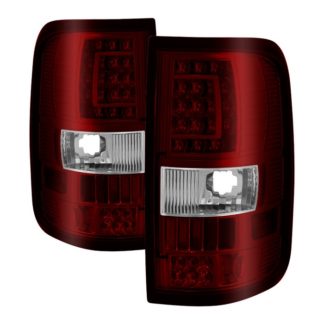 ALT-ON-FF15004V2-LBLED-RC ( xTune ) Ford F150 Styleside 04-08 (Not Fit Heritage & SVT) C shaped LED Tail Lights - Red Clear