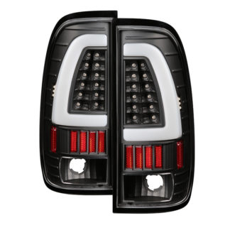 ALT-ON-FF15097-LBLED-BK ( xTune ) Ford F150 Styleside 97-03 / F250/350/450/550 Super Duty 99-07 Light Bar LED Tail Lights - Black