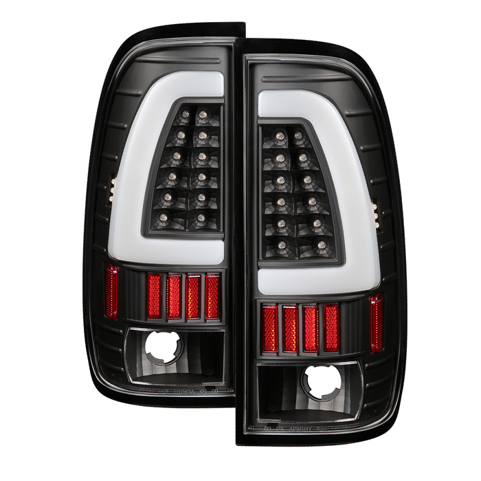 F250/350/450/550 Super Duty 99-07 Version 2 LED Tail Lights Spyder Ford F150 Styleside 97-03 Black