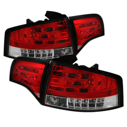 ( Spyder ) Audi A4 4Dr 06-08 LED Tail Lights - Red Clear