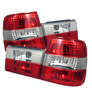 ( Spyder ) BMW E34 5-Series 88-95 Euro Style Tail Lights - Red Clear