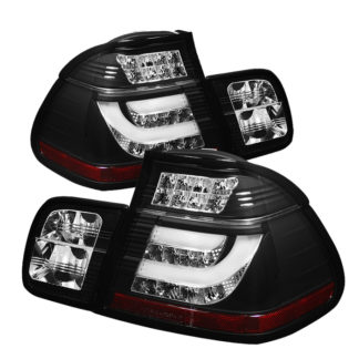 ( Spyder ) BMW E46 3-Series 02-05 4Dr Light Bar Style LED Tail Lights - Black