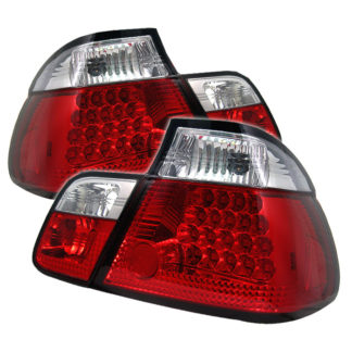 ( Spyder ) BMW E46 3-Series 99-01 4Dr LED Tail Lights - Red Clear