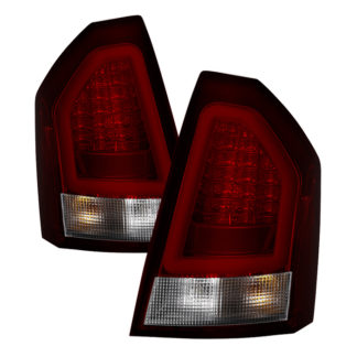 ( Spyder ) Chrysler 300C 05-07 Version 2 Light Bar LED Tail Lights - Red Clear