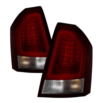 ( Spyder ) Chrysler 300C 08-10 Version 2 Light Bar LED Tail Lights - Red Clear