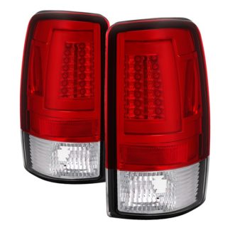 ( Spyder ) Chevy Suburban/Tahoe 1500/2500 00-06 / GMC Yukon/Yukon XL 00-06 / GMC Yukon Denali/Denali XL 01-06 ( Lift Gate Style Only ) Version 2 Light Bar LED Tail Lights - Red Clear