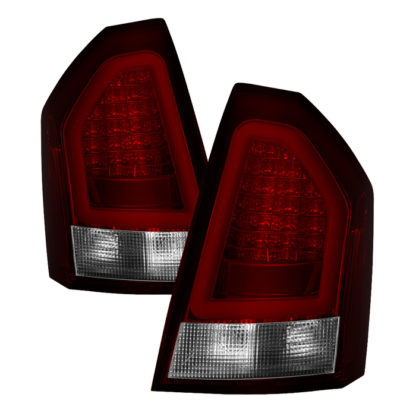 ( Spyder ) Chrysler 300 05-07 Version 2 Light Bar LED Tail Lights - Red Clear