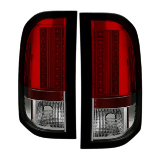 ( Spyder ) Chevy Silverado 1500 07-13  2500HD/3500HD 07-14  GMC Sierra 3500HD Dually Models 07-14 ( Does Not Fit 2010 Model With Dual Reverse Socket 921 Bulb  ) LED Tail Lights - Red Clear