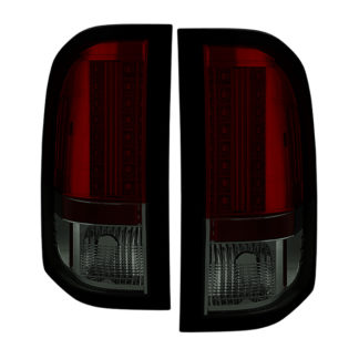 ( Spyder ) Chevy Silverado 1500 07-13  2500HD/3500HD 07-14  GMC Sierra 3500HD Dually Models 07-14 ( Does Not Fit 2010 Model With Dual Reverse Socket 921 Bulb  ) LED Tail Lights - Red Smoke