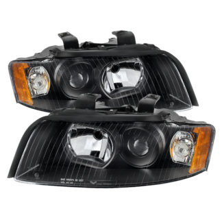 ( OE ) Audi A4 02-05 (Halogen Only  Does not fit HID models  also does not fit cabriolet convertible model) Crystal Headlights - Black