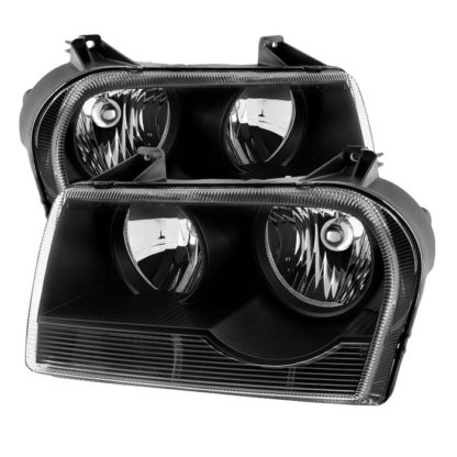 ( OE ) Chrysler 300 05-08 Halogen Non-Projection Style Only (Does Not Fit 300C or SRT-8 Models that use Projection Halogen or Xenon Headlights ) Crystal headlights - Black