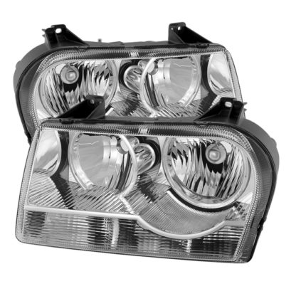 ( OE ) Chrysler 300  05-08 Halogen Non-Projection Style Only (Does Not Fit 300C or SRT-8 Models that use Projection Halogen or Xenon Headlights ) Crystal headlights - Chrome
