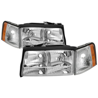 ( OE ) Cadillac Deville 97-99 OEM Style Headlights With Corner Parking Light 4pcs sets - Chrome