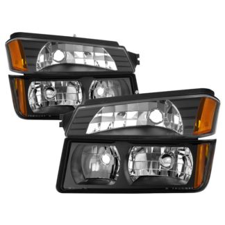 ( OE ) Chevy Avalanche with Body Cladding only 2002-2006 OEM headlights With Bumper Light -OEM (BLACK)