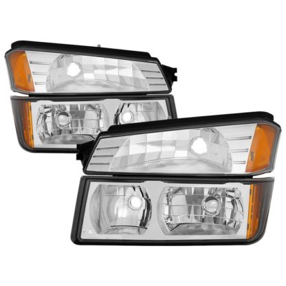 ( OE ) Chevy Avalanche with Body Cladding only 2002-2006 OEM headlights With Bumper Light - Chrome