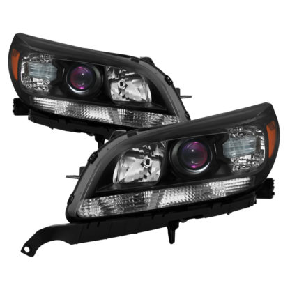 ( xTune ) Chevy Malibu 13-15 Headlights - OE Style Projector  Black  Fit 2013-2015 Eco  LT  LTZ and 2016 Limted LT  Limited LTZ (not fit LS)