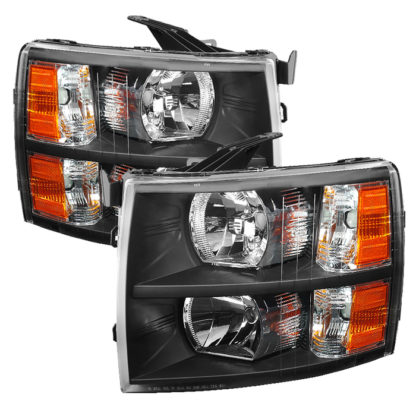 ( xTune ) Chevy Silverado 1500 07-13  2500HD/3500HD 07-14 Crystal Headlights - Black