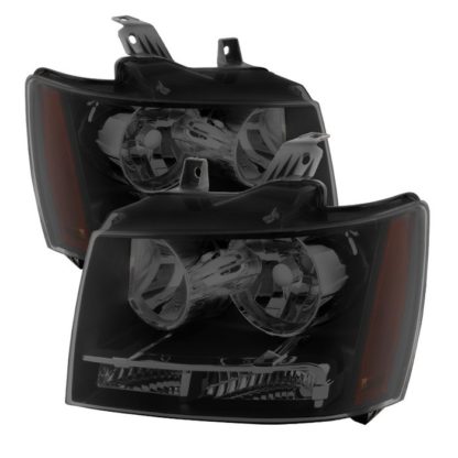 ( xTune ) Chevy Suburban 1500/2500 07-14 / Chevy Tahoe 07-14 / Avalanche 07-14 Crystal Headlights - Black Smoked