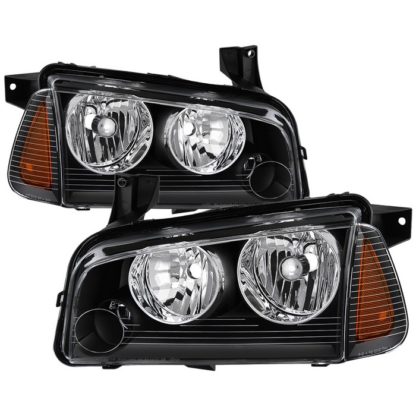 ( OE ) Dodge Charger 05-10 Halogen Only (Does Not Fit HID Model) OEM Style Headlights with Corner 4pcs - Black