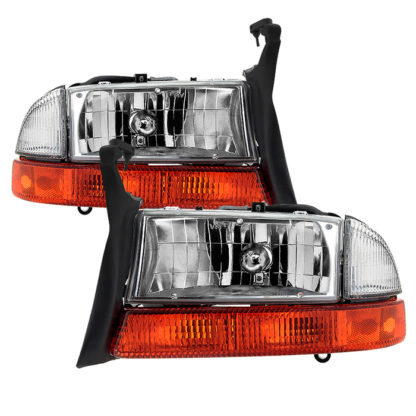 ( OE ) Dodge Dakota 1997-2004 / Durango 1998-2004 OEM Style Headlights With Bumper Signal Lights - Chrome
