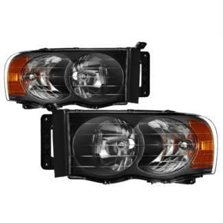 ( xTune ) Dodge Ram 1500 02-05 / Dodge Ram 2500/3500 03-05 Amber Crystal Headlights – Black