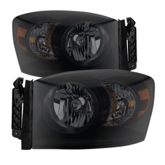 ( xTune ) Dodge Ram 1500 06-08 / Ram 2500/3500 06-09 Amber Crystal Headlights - Black Smoked