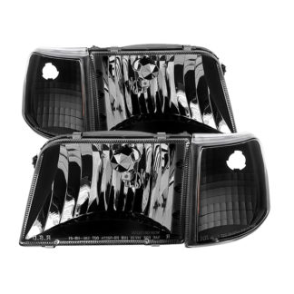 ( xTune ) Ford Ranger 93-97 Crystal Headlights With Corner Lights 4pcs sets - Black