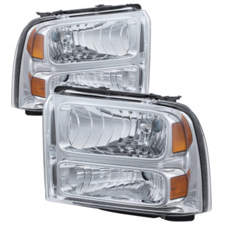 ( OE ) Ford F250/350/450 Super Duty 05-07 Crystal Headlights - Chrome