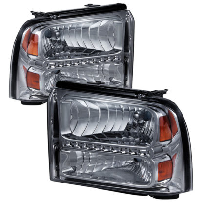 ( xTune ) Ford F250/350/450 Super Duty 05-07 Crystal Headlights with LED - Smoke
