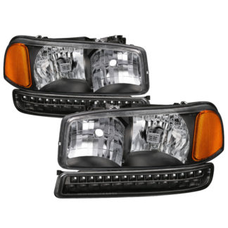 ( xTune ) GMC Sierra 99-06 /Yukon 00-06 ( Don‘t fit Denali and C3 Model ) Headlights & LED Bumper Lights - Black