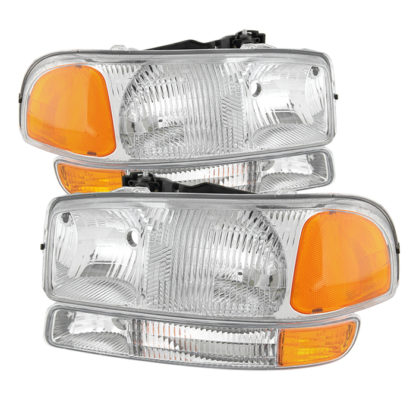 ( OE ) GMC Sierra 99-06 /Yukon 00-06 ( Don‘t fit Denali and C3 Model ) Headlights & Amber Bumper Lights - Chrome