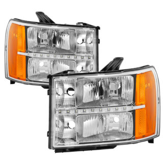 ( xTune ) GMC Sierra 07-13 Headlights with Daytime LED Running Light - Chrome