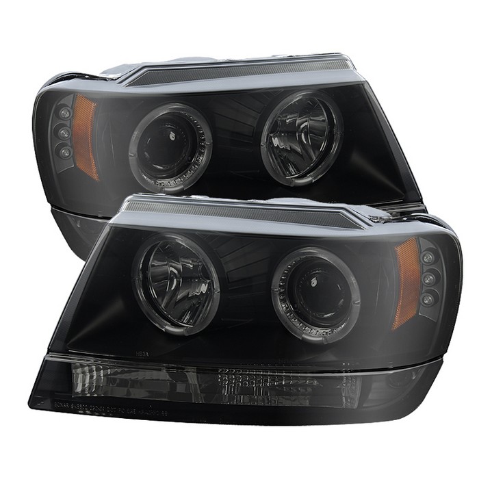 Spyder Auto PRO-YD-JGC99-HL-C Jeep Grand Cherokee Chrome Halogen LED Projector Headlight 