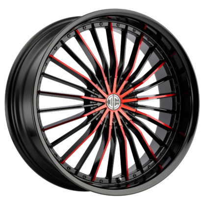 2Crave No. 26 Glossy Black / Fiero Red Face Custom Wheel
