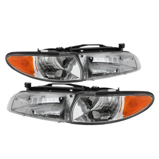 ( OE ) Pontiac Grand Prix 97-03 Crystal Headlights W/ Amber Corner Lights - Chrome