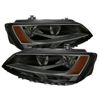 ( xTune ) Volkswagen Jetta 11-18 Amber Crystal Headlights - Halogen Model Only ( Not Compatible With Xenon/HID Model )/Only fits sedan models - Smoked