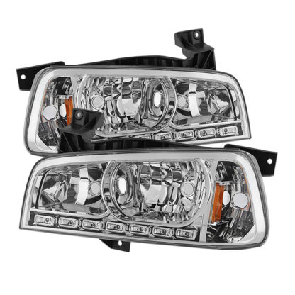 ( xTune ) Dodge Charger 06-10 1PC LED Crystal Headlights - Chrome