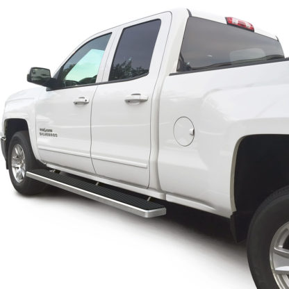 iStep 6 Inch Running Board 2007-2018 Chevy Silverado 1500 Ext Cab/ Double Cab  Hairline Finish