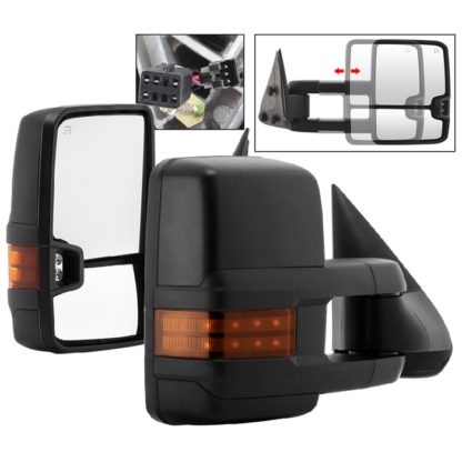 MIR-CS99S-G2-PWH-AM-SET Chevy Silverado 99-02 G2 Power Heated Amber LED Signal Telescoping Mirror - SET