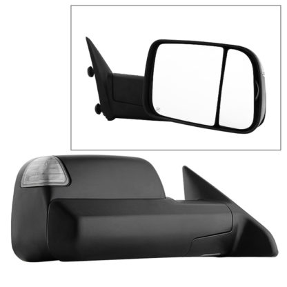 MIR-DRAM09S-PWH-R Dodge Ram 1500 09-12 Manual Extendable - POWER Heated Adjust Mirror with LED Signal Black Housing - Right Fit: Ram 2500/3500 10-12