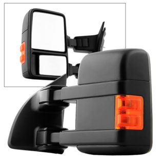 MIR-FDSD08S-MA-AM-L Ford SuperDuty 99-14 Manual Extendable - Manual Adjust Mirror with LED Signal Amber - LEFT