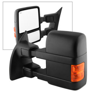 MIR-FDSD08S-PW-AM-L Ford SuperDuty 08-14 Manual Extendable - POWER Heated Adjust Mirror with LED Signal Amber - LEFT