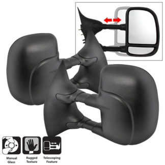 MIR-FDSD99S-MA-SET Ford SuperDuty 02-07 L&R Manual Extendable - Manual Adjust Mirror. Fit:Ford Excursion 2000-05 Ford F250 Super Duty Truck 1999 Ford F250 Super Duty Truck 2000-10 Ford F350 Super Duty Truck 1999-10 Ford F450 Truck 1999-03 Ford F550 Truck1999-03