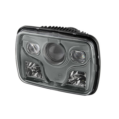 Rectangular Sealed Beam 7x6 Inch LED Headlights ( High/Low Beam ) - Black