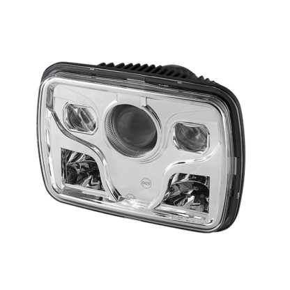 Rectangular Sealed Beam 7x6 Inch LED Headlights ( High/Low Beam ) - Chrome