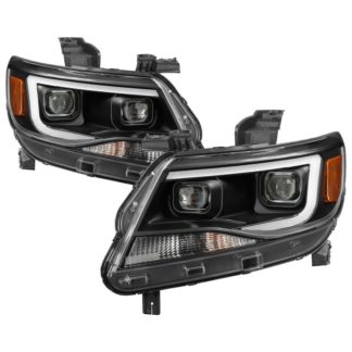 Chevy Colorado 2015-2017 Halogen Models Only ( Not Compatible With Xenon/HID Model ) Projector Headlights – Light Bar DRL – Black