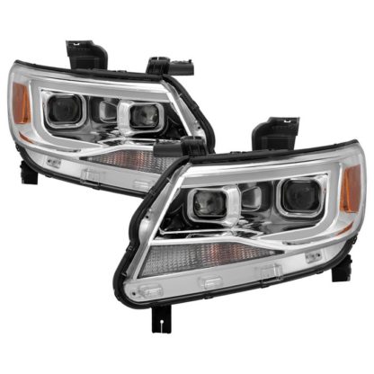 Chevy Colorado 2015-2017 Halogen Models Only ( Not Compatible With Xenon/HID Model ) Projector Headlights - Light Bar DRL - Chrome