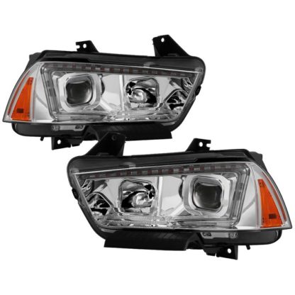 Dodge Charger 11-14 Projector Headlights - Halogen Model Only ( Not Compatible With Xenon/HID Model ) - Light Tube DRL - Chrome