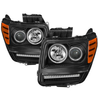 Dodge Nitro 07-11 CCFL Halo Projector Headlights with LED Signal Function -Black