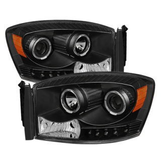 Dodge Ram 1500 06-08 / Ram 2500/3500 06-09 Halo Projector Headlights – Black